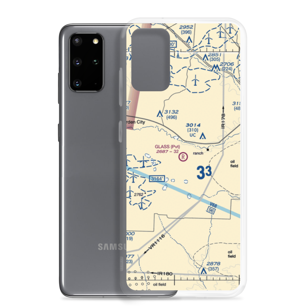Glass Ranch Airport (TS13) VFR Sectional Samsung Case Samsung Galaxy S20 Plus model shown