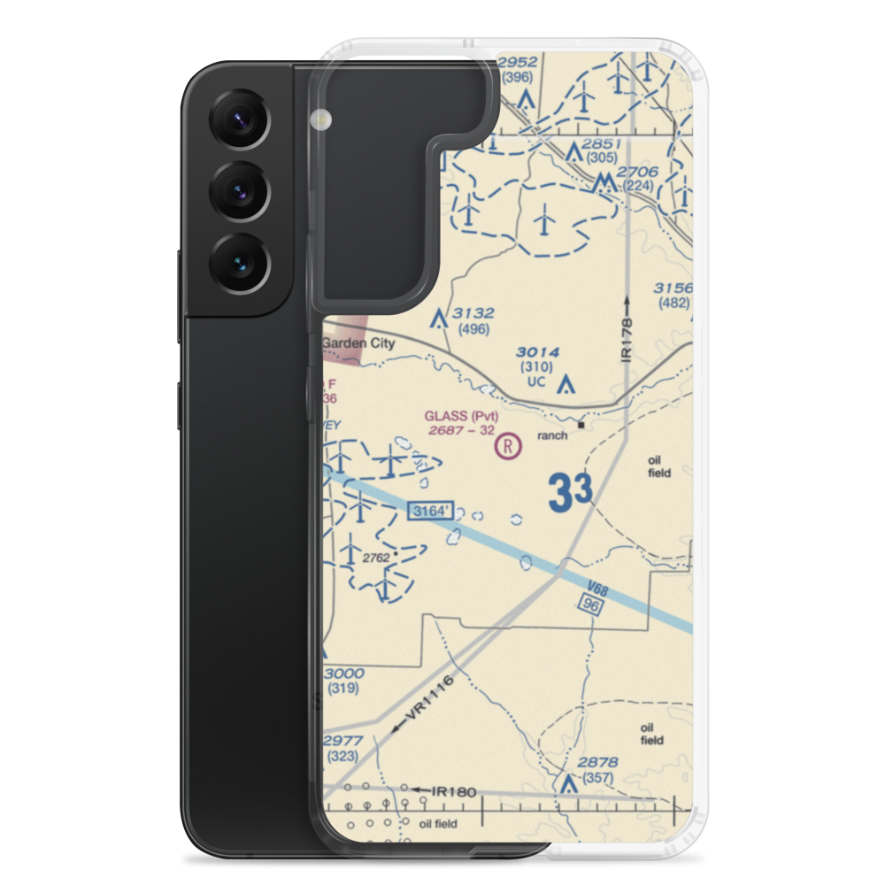 Glass Ranch Airport (TS13) VFR Sectional Samsung Case Samsung Galaxy S22 Plus model shown