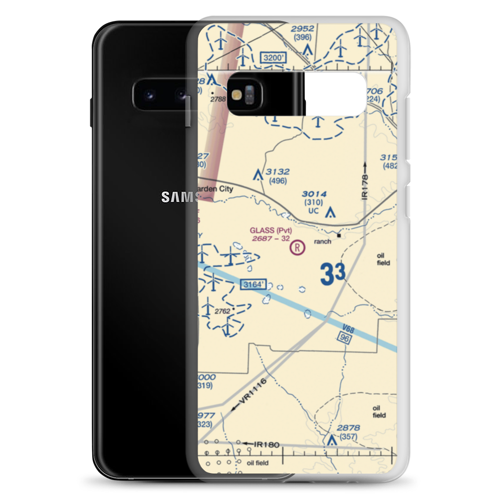 Glass Ranch Airport (TS13) VFR Sectional Samsung Case Samsung Galaxy S10+ model shown