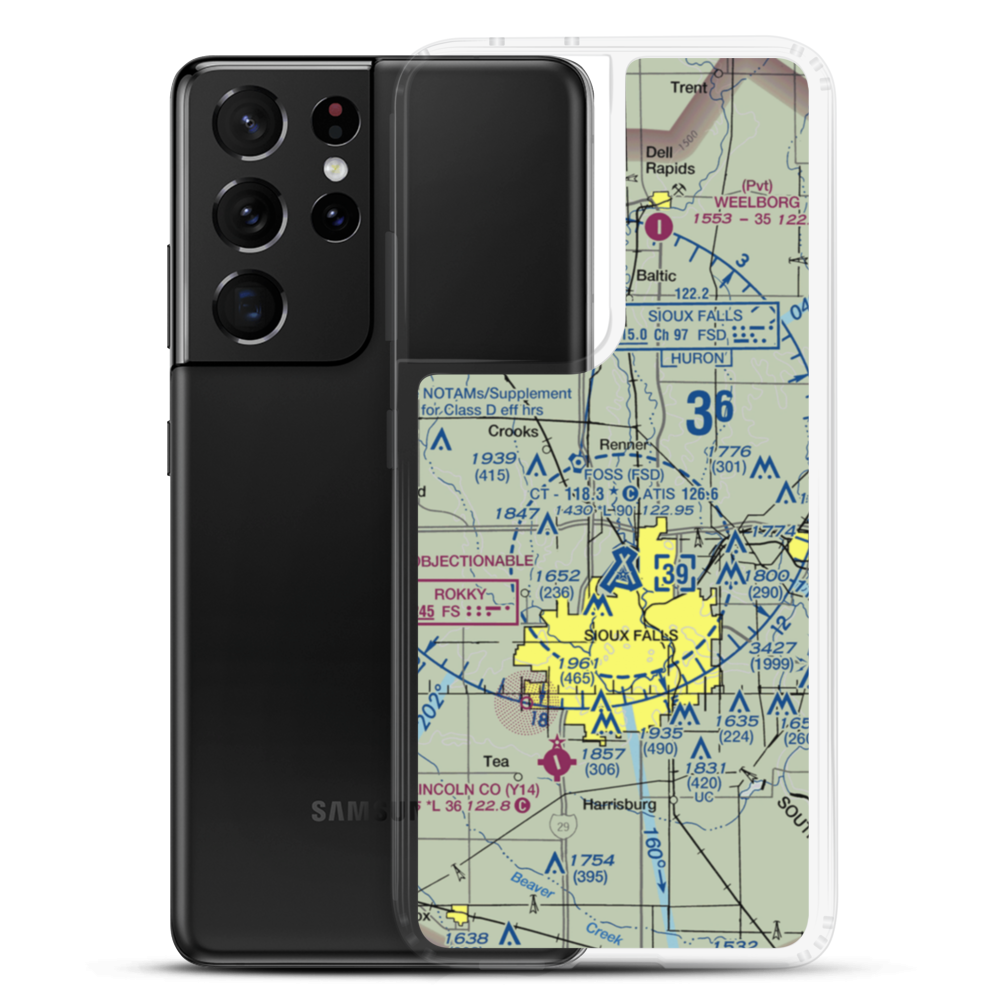 Glawe's Airport (SD99) VFR Sectional Samsung Case Samsung Galaxy S21 Ultra model shown