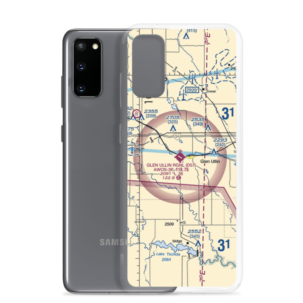 Glen Ullin Regional Airport (D57) VFR Sectional Samsung Case Samsung Galaxy S20 model shown
