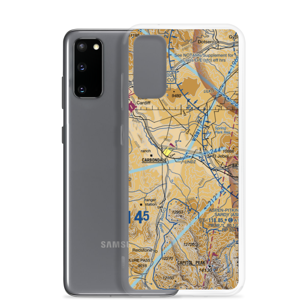 Glen-Aspen Airport (4CO0) VFR Sectional Samsung Case Samsung Galaxy S20 model shown