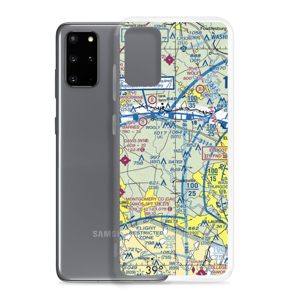 Glenair Airport (MD46) VFR Sectional Samsung Case Samsung Galaxy S20 Plus model shown