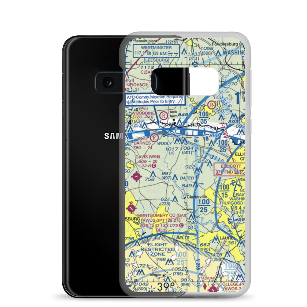 Glenair Airport (MD46) VFR Sectional Samsung Case Samsung Galaxy S10e model shown