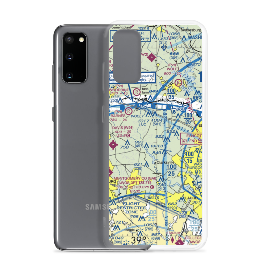 Glenair Airport (MD46) VFR Sectional Samsung Case Samsung Galaxy S20 model shown