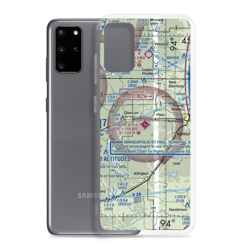 Glencoe Municipal Airport (GYL) VFR Sectional Samsung Case Samsung Galaxy S20 Plus model shown