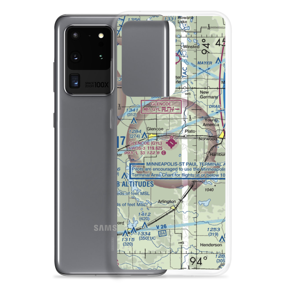 Glencoe Municipal Airport (GYL) VFR Sectional Samsung Case Samsung Galaxy S20 Ultra model shown