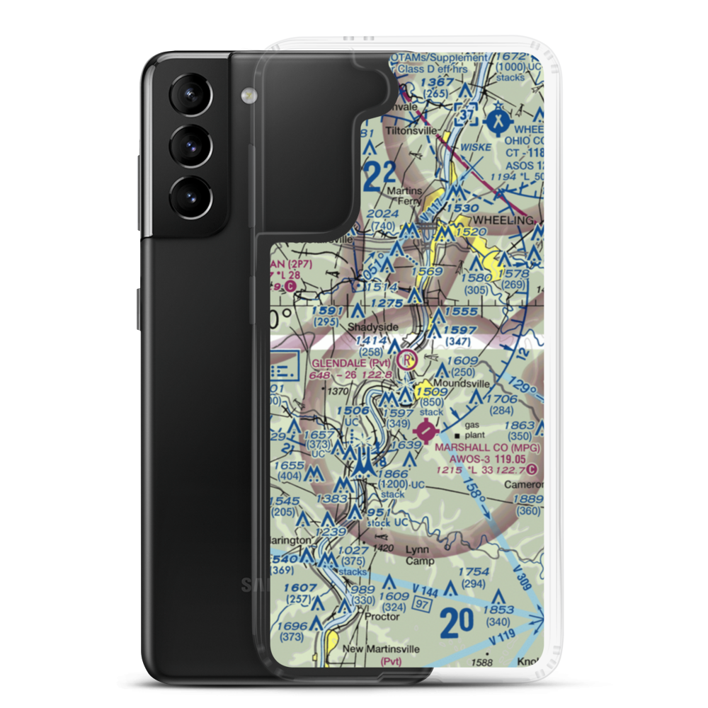 Glendale Fokker Field (GWV) VFR Sectional Samsung Case Samsung Galaxy S21 Plus model shown