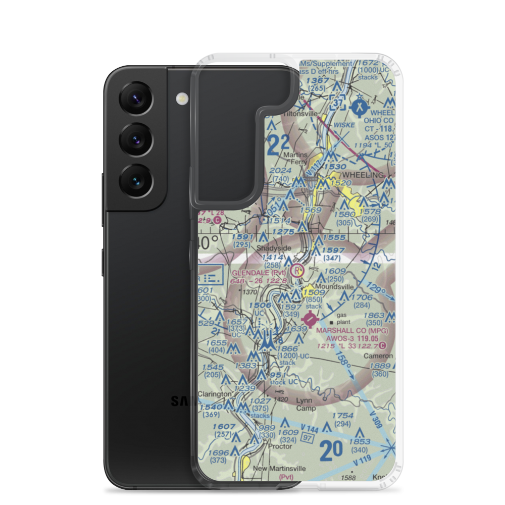 Glendale Fokker Field (GWV) VFR Sectional Samsung Case Samsung Galaxy S22 model shown