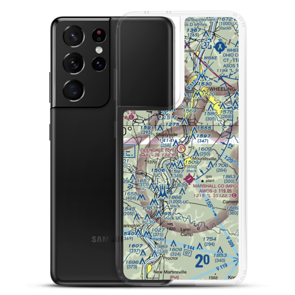 Glendale Fokker Field (WV66) VFR Sectional Samsung Case Samsung Galaxy S21 Ultra model shown