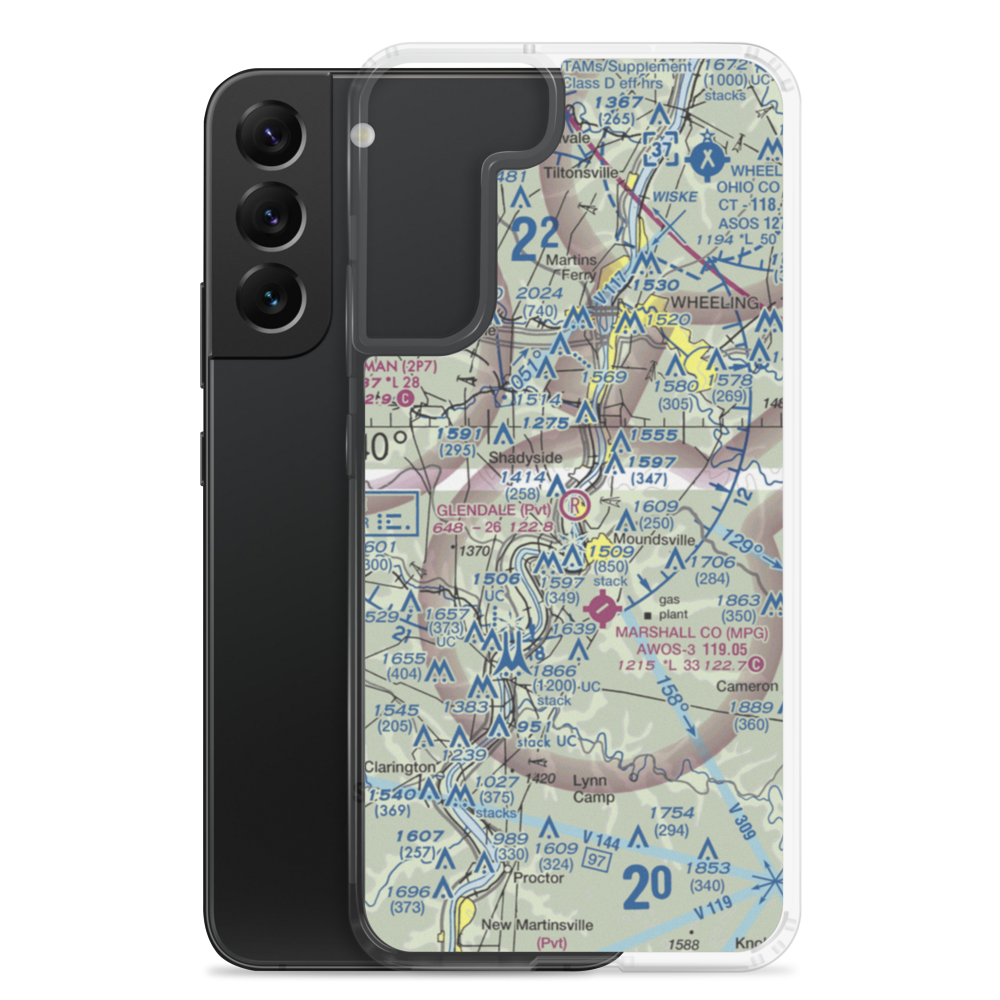 Glendale Fokker Field (WV66) VFR Sectional Samsung Case Samsung Galaxy S22 Plus model shown