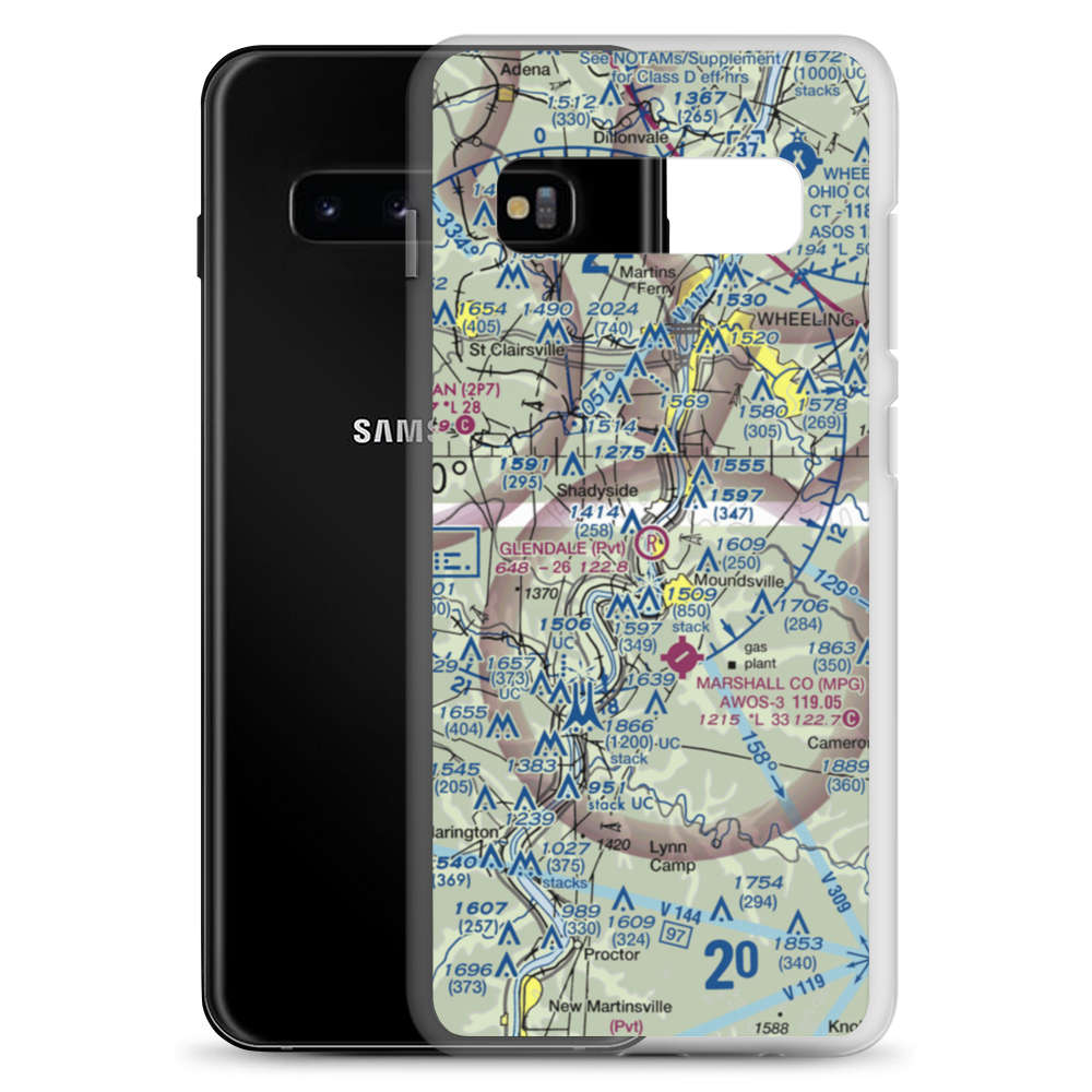 Glendale Fokker Field (WV66) VFR Sectional Samsung Case Samsung Galaxy S10+ model shown