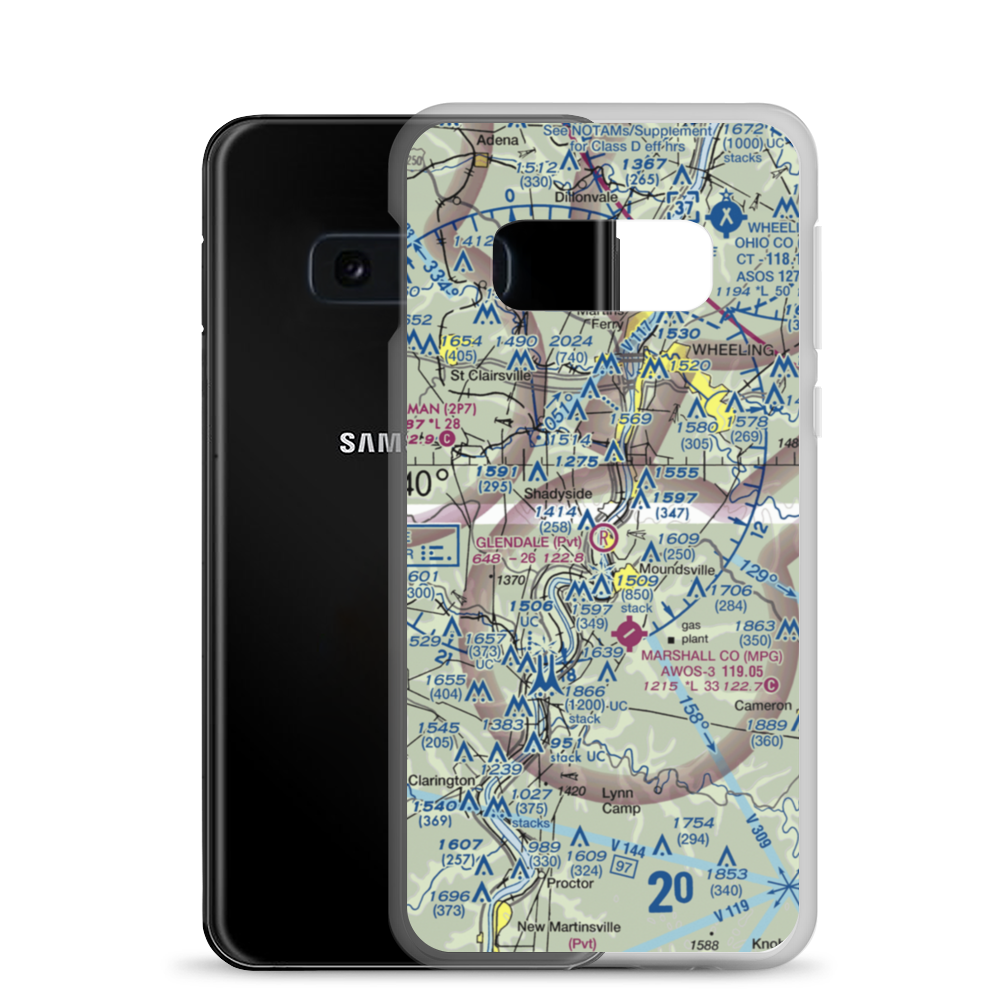 Glendale Fokker Field (WV66) VFR Sectional Samsung Case Samsung Galaxy S10e model shown