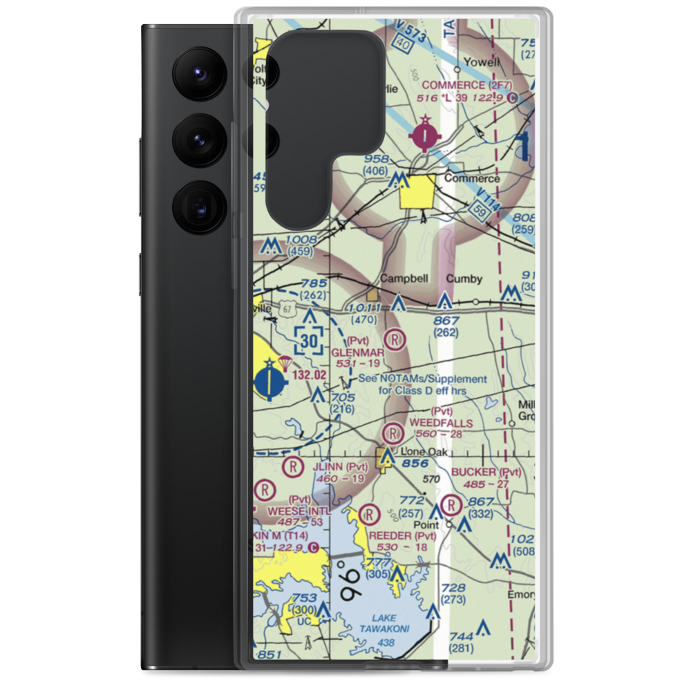 Glenmar Airport (TS11) VFR Sectional Samsung Case Samsung Galaxy S22 Ultra model shown