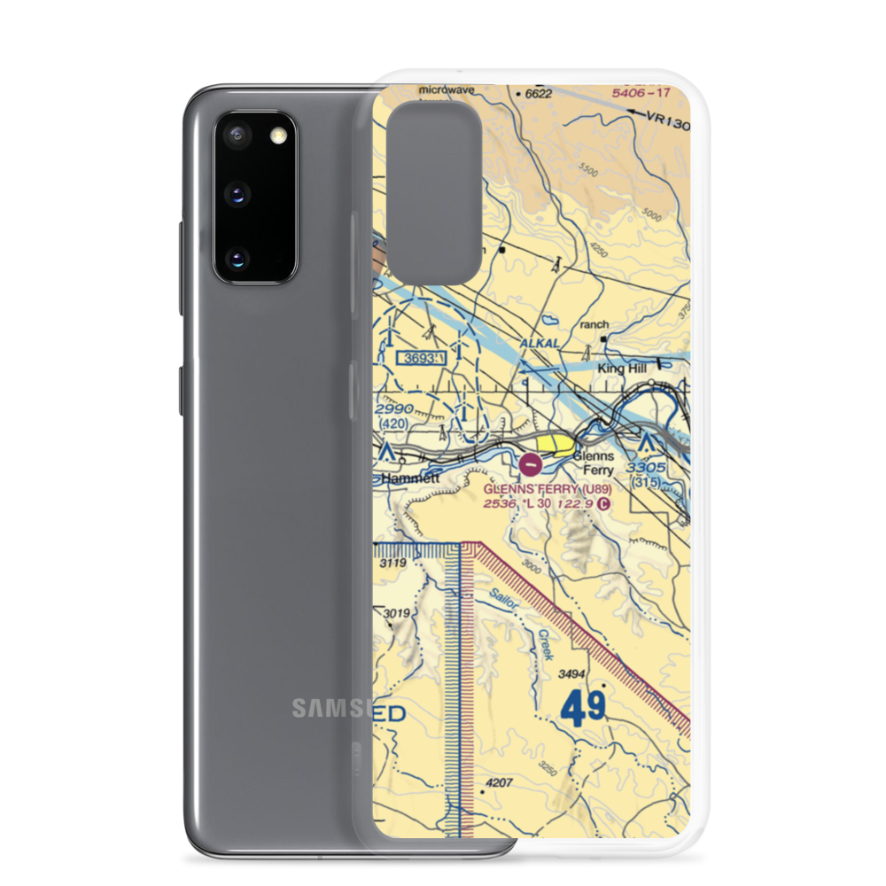 Glenns Ferry Municipal Airport (U89) VFR Sectional Samsung Case Samsung Galaxy S20 model shown