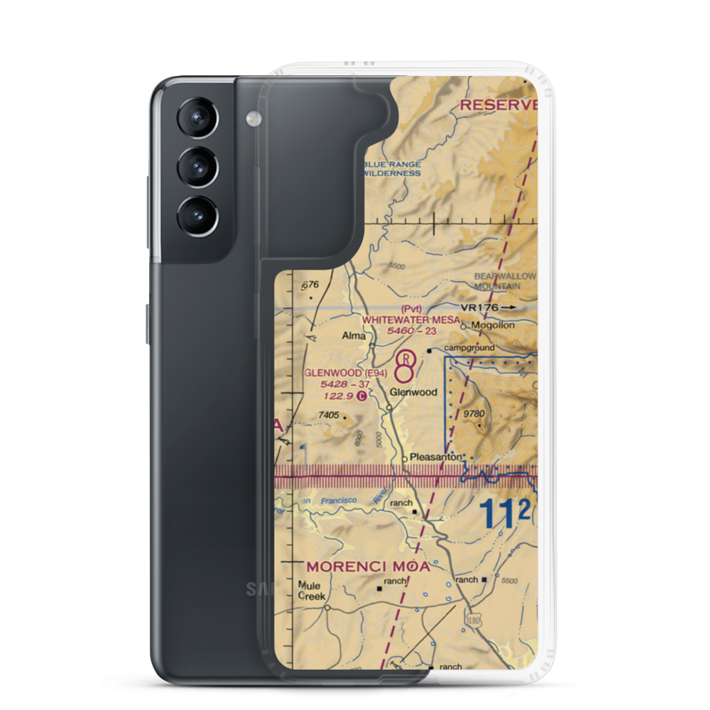 Glenwood Airport (E94) VFR Sectional Samsung Case Samsung Galaxy S21 model shown