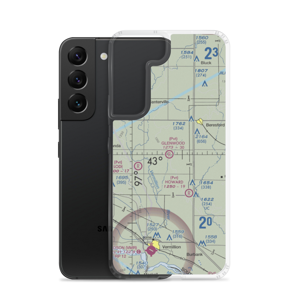 Glenwood Field (SD29) VFR Sectional Samsung Case Samsung Galaxy S22 model shown
