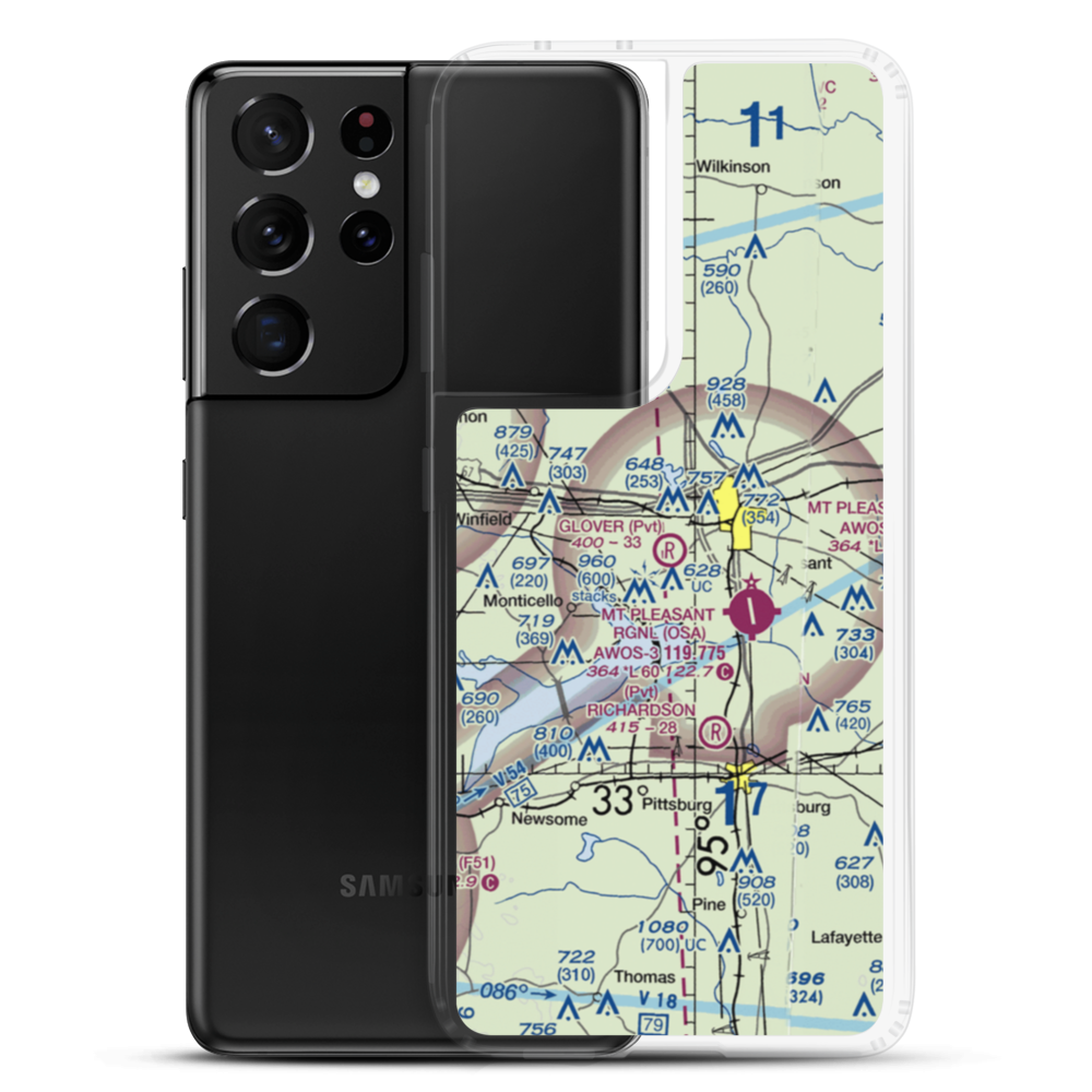 Glover Airport (XS70) VFR Sectional Samsung Case Samsung Galaxy S21 Ultra model shown
