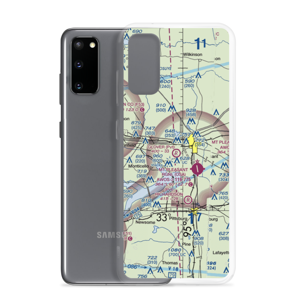 Glover Airport (XS70) VFR Sectional Samsung Case Samsung Galaxy S20 model shown