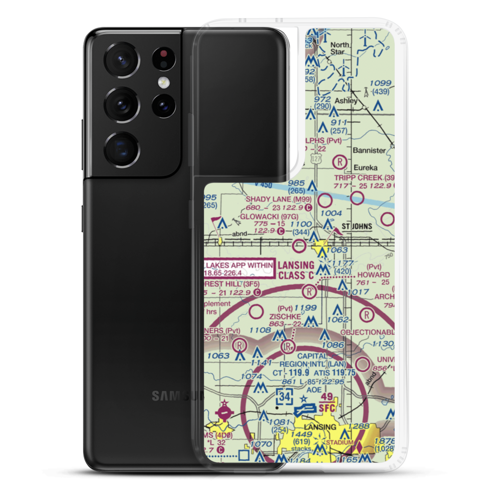 Glowacki Airport (97G) VFR Sectional Samsung Case Samsung Galaxy S21 Ultra model shown