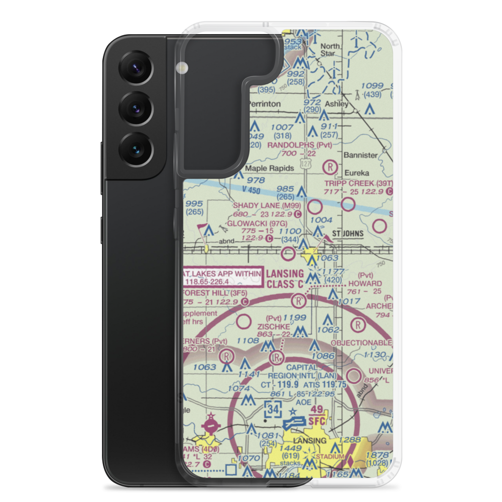 Glowacki Airport (97G) VFR Sectional Samsung Case Samsung Galaxy S22 Plus model shown