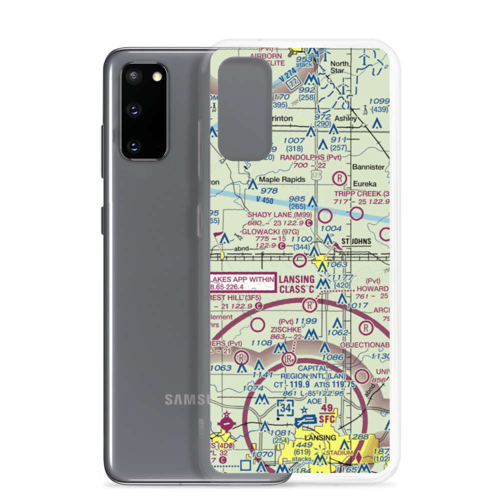 Glowacki Airport (97G) VFR Sectional Samsung Case Samsung Galaxy S20 model shown