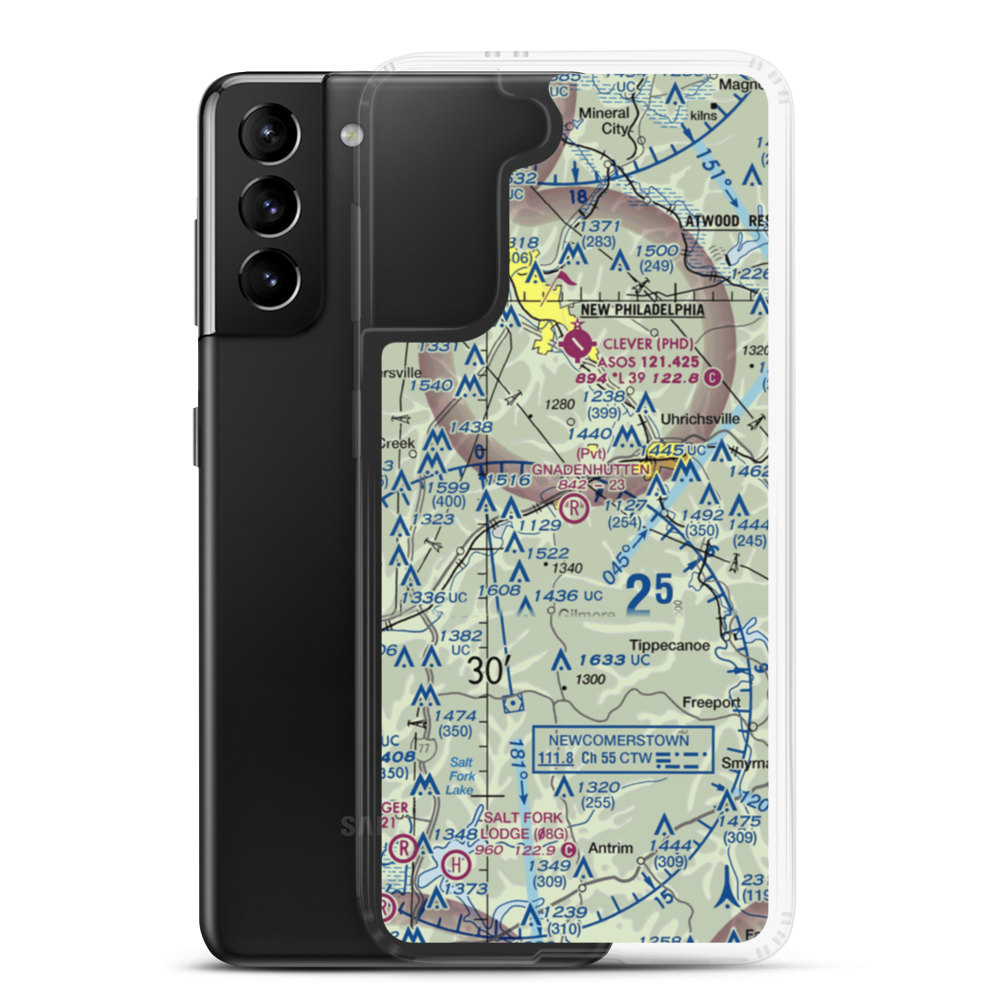 Gnadenhutten Airport (3OH8) VFR Sectional Samsung Case Samsung Galaxy S21 Plus model shown