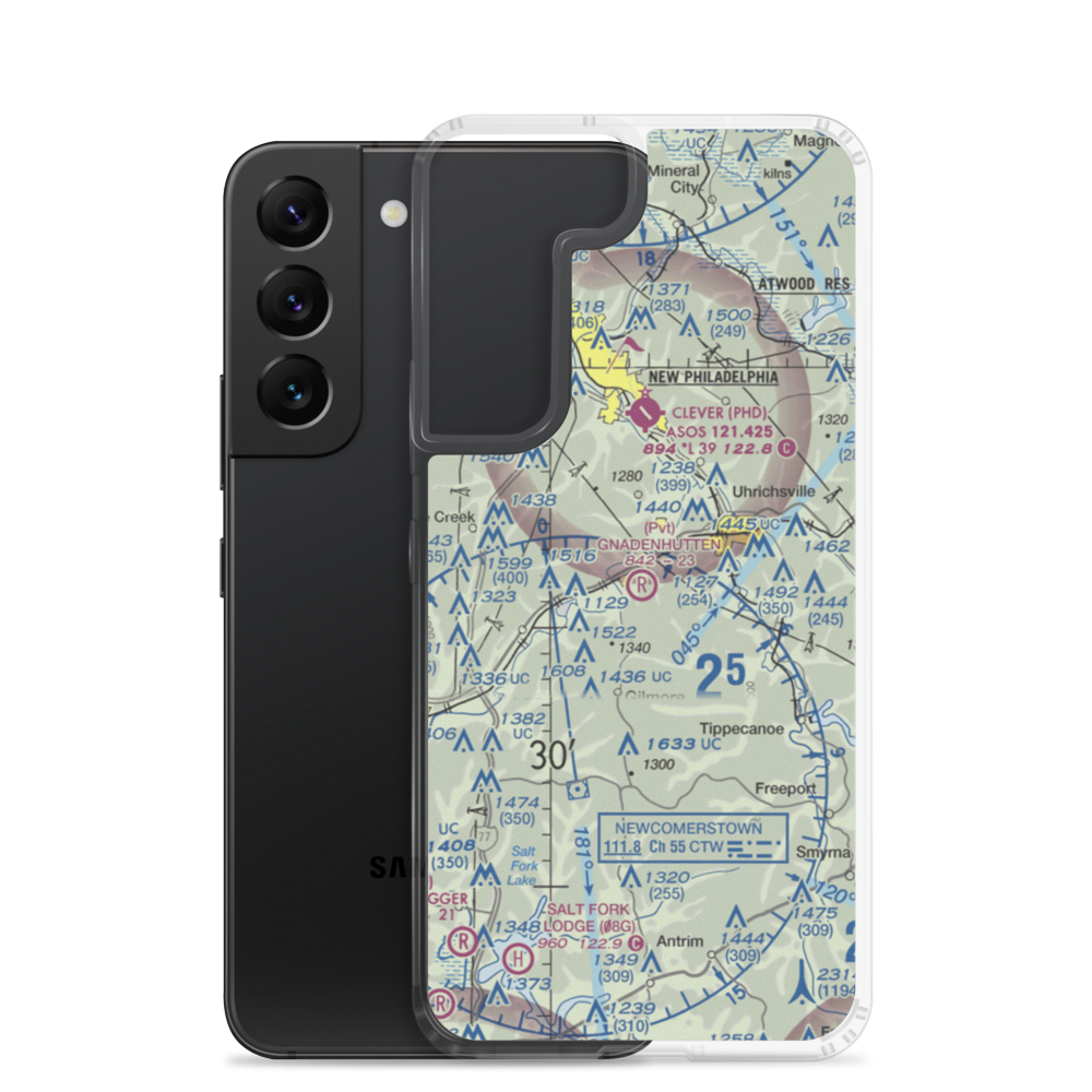 Gnadenhutten Airport (3OH8) VFR Sectional Samsung Case Samsung Galaxy S22 model shown