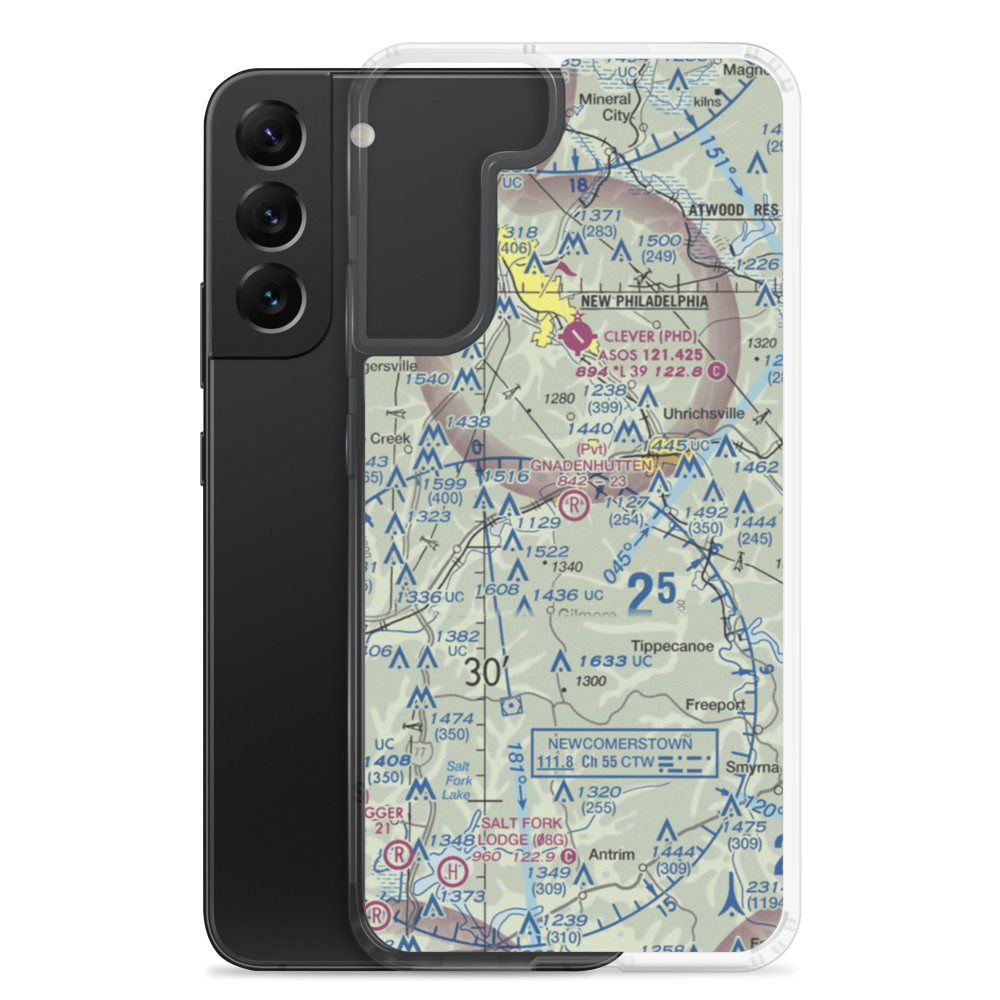 Gnadenhutten Airport (3OH8) VFR Sectional Samsung Case Samsung Galaxy S22 Plus model shown
