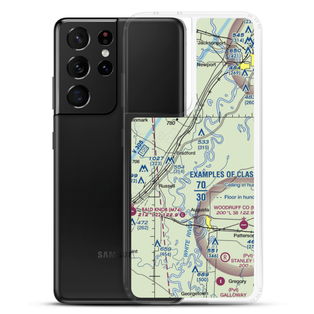 Goads field (GOAD) VFR Sectional Samsung Case Samsung Galaxy S21 Ultra model shown