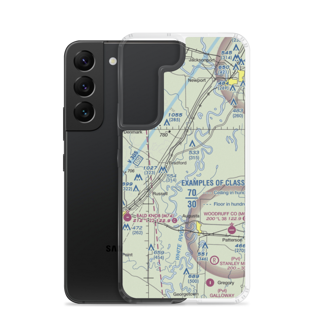 Goads field (GOAD) VFR Sectional Samsung Case Samsung Galaxy S22 model shown