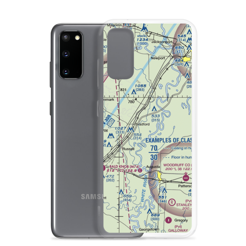Goads field (GOAD) VFR Sectional Samsung Case Samsung Galaxy S20 model shown