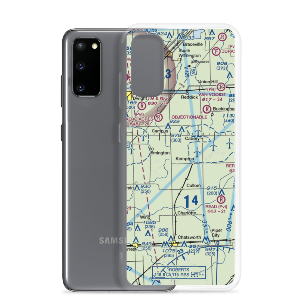 Godbee RLA Restricted Landing Area (47IL) VFR Sectional Samsung Case Samsung Galaxy S20 model shown