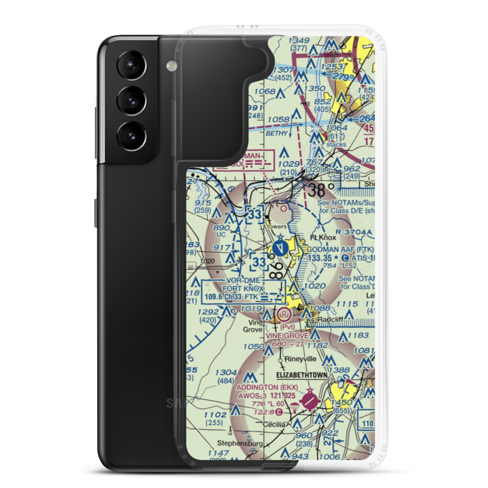 Godman Army Air Field (FTK) VFR Sectional Samsung Case Samsung Galaxy S21 Plus model shown