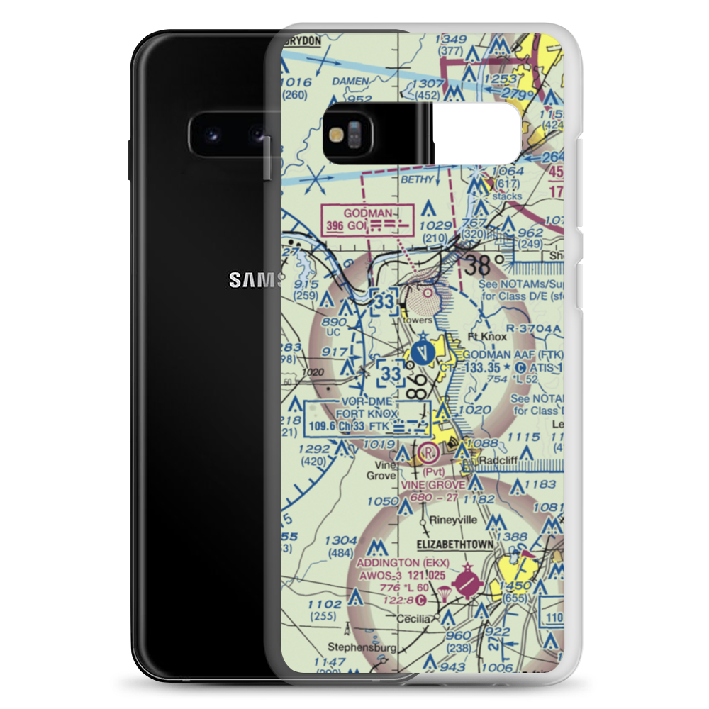 Godman Army Air Field (FTK) VFR Sectional Samsung Case Samsung Galaxy S10+ model shown