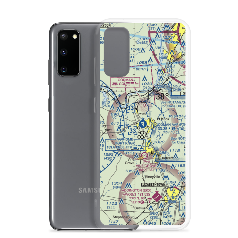 Godman Army Air Field (FTK) VFR Sectional Samsung Case Samsung Galaxy S20 model shown