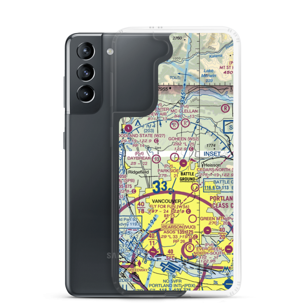 Goheen Airport (W52) VFR Sectional Samsung Case Samsung Galaxy S21 model shown