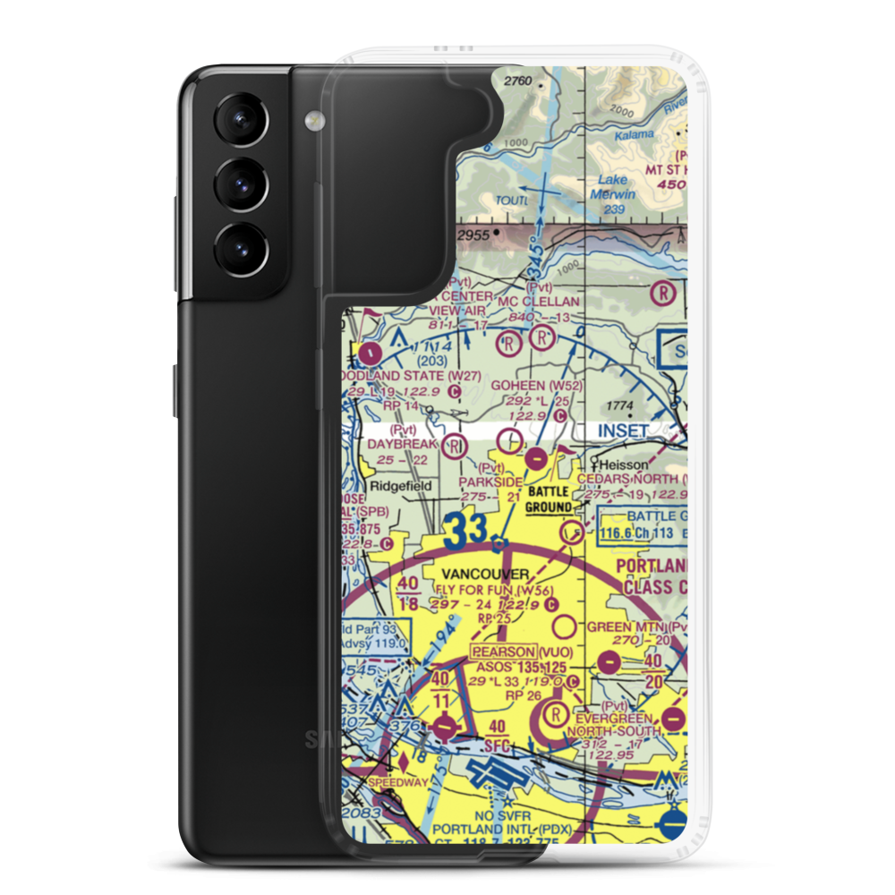 Goheen Airport (W52) VFR Sectional Samsung Case Samsung Galaxy S21 Plus model shown