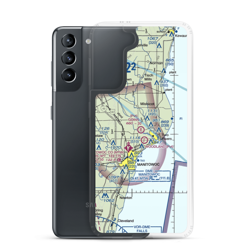 Goins Airport (99WI) VFR Sectional Samsung Case Samsung Galaxy S21 model shown