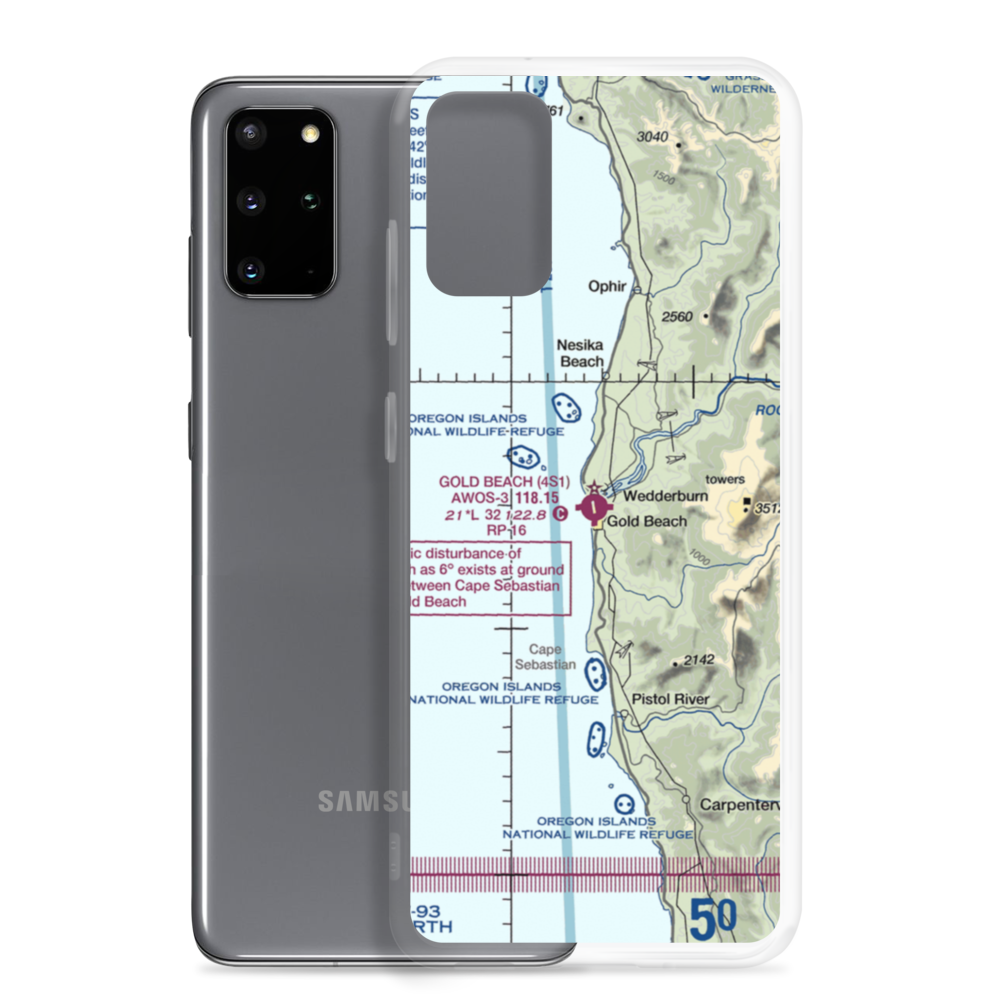 Gold Beach Municipal Airport (4S1) VFR Sectional Samsung Case Samsung Galaxy S20 Plus model shown