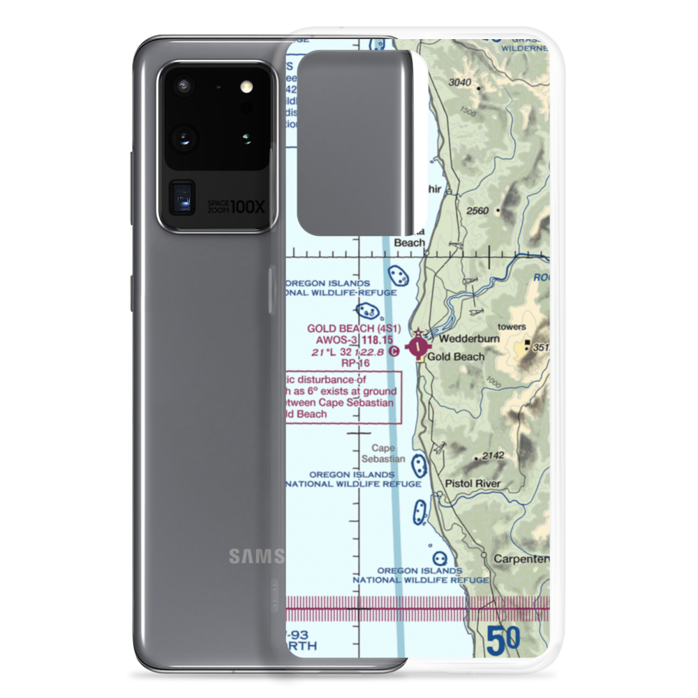Gold Beach Municipal Airport (4S1) VFR Sectional Samsung Case Samsung Galaxy S20 Ultra model shown