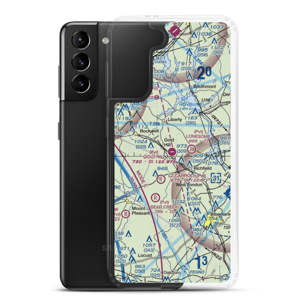 Gold Hill Airport (NC25) VFR Sectional Samsung Case Samsung Galaxy S21 Plus model shown