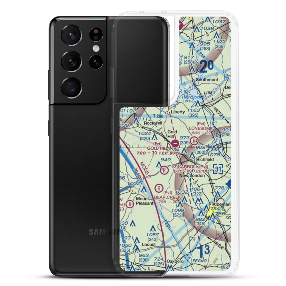 Gold Hill Airport (NC25) VFR Sectional Samsung Case Samsung Galaxy S21 Ultra model shown