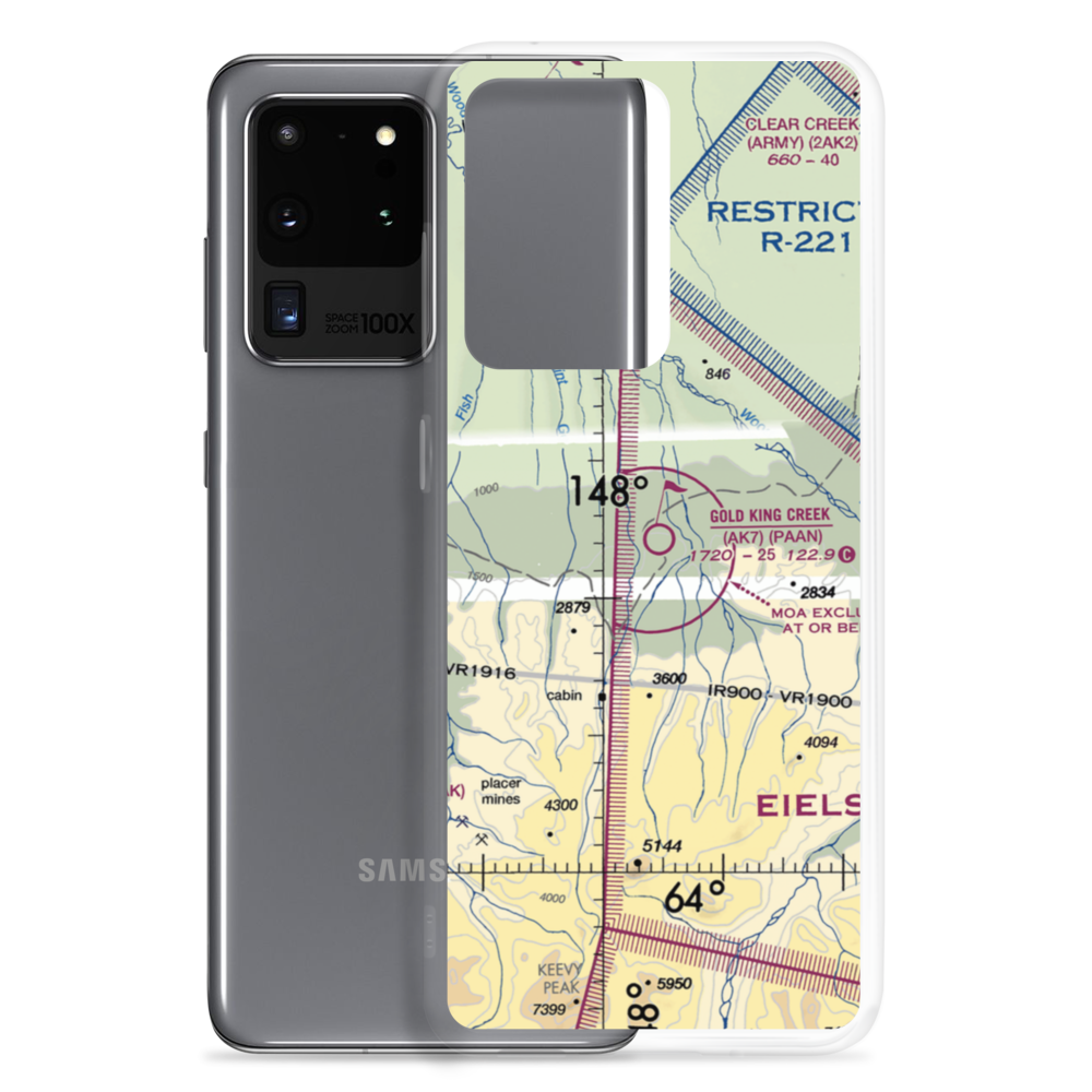 Gold King Creek Airport (AK7) VFR Sectional Samsung Case Samsung Galaxy S20 Ultra model shown