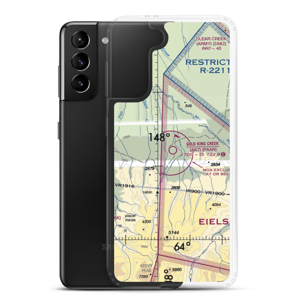 Gold King Creek Airport (AK7) VFR Sectional Samsung Case Samsung Galaxy S21 Plus model shown