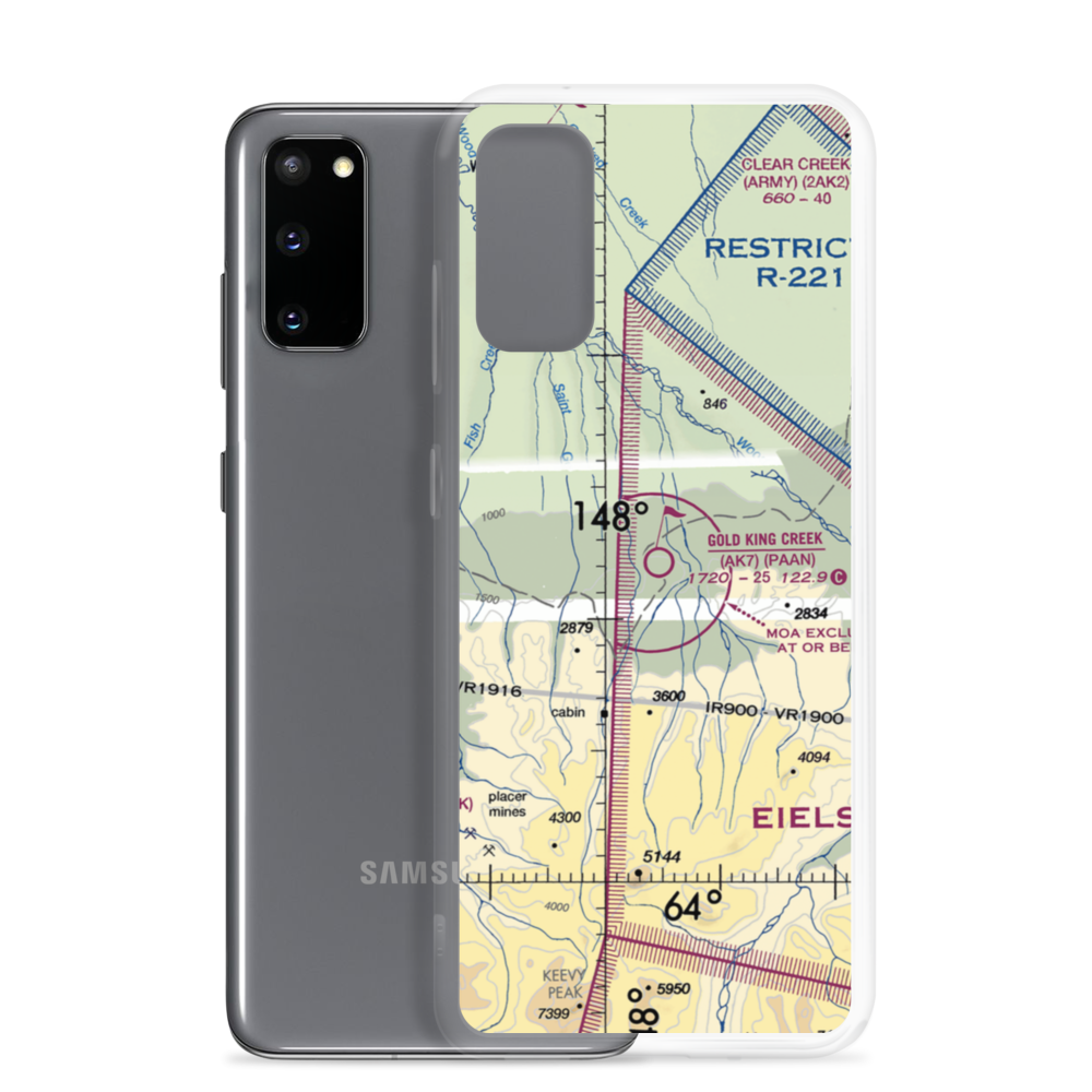 Gold King Creek Airport (AK7) VFR Sectional Samsung Case Samsung Galaxy S20 model shown