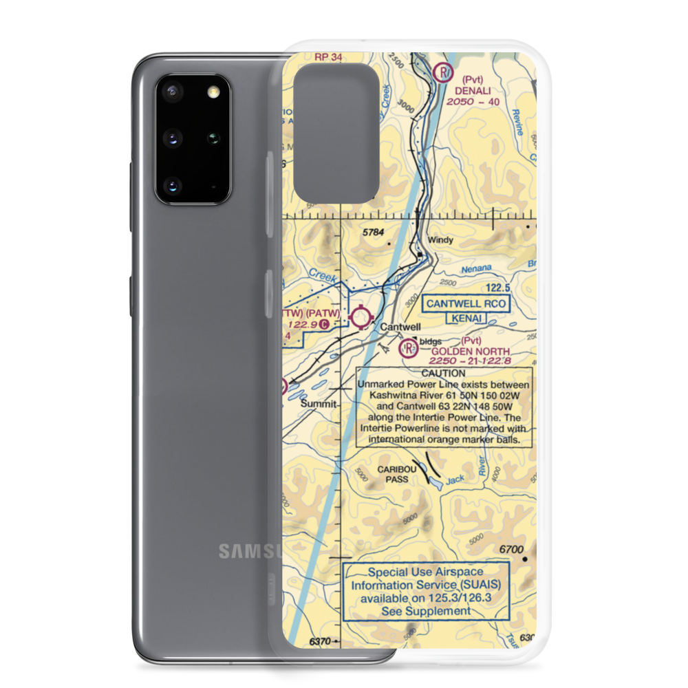 Golden North Airfield (15AK) VFR Sectional Samsung Case Samsung Galaxy S20 Plus model shown