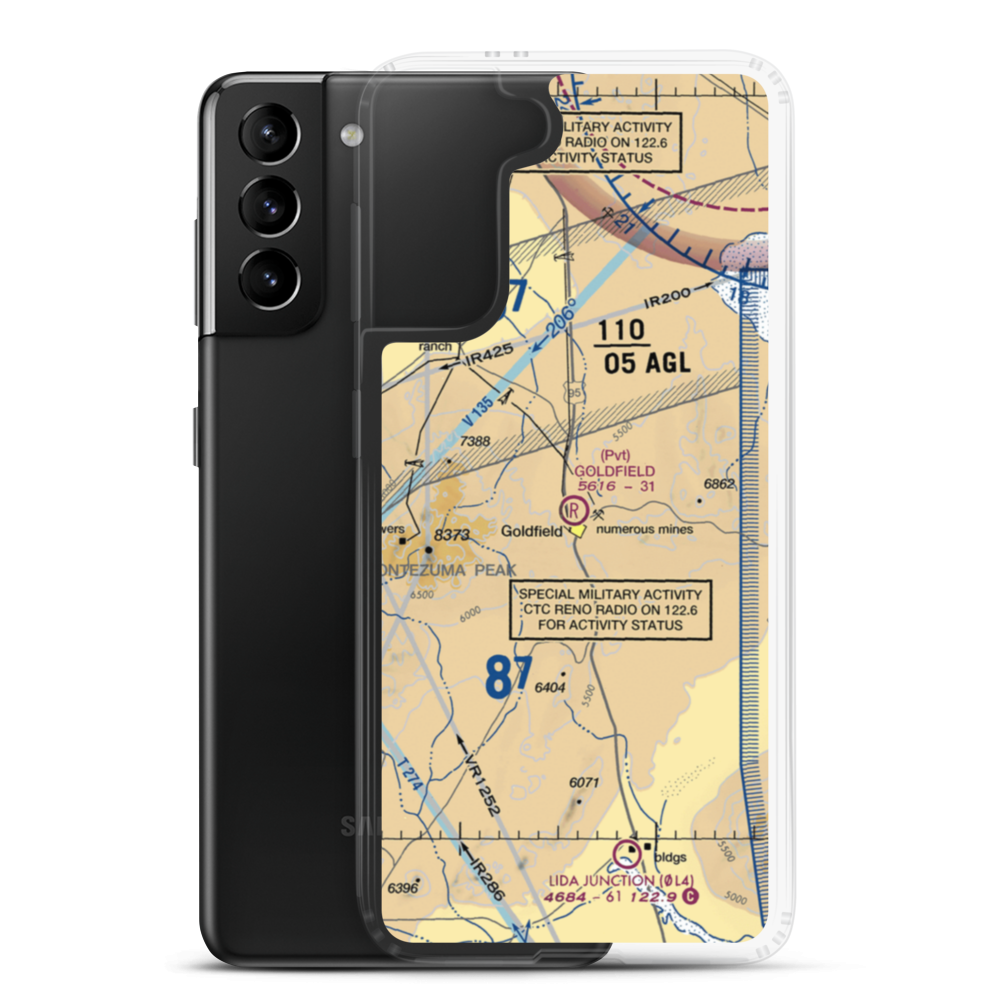 Goldfield Airport (NV50) VFR Sectional Samsung Case Samsung Galaxy S21 Plus model shown