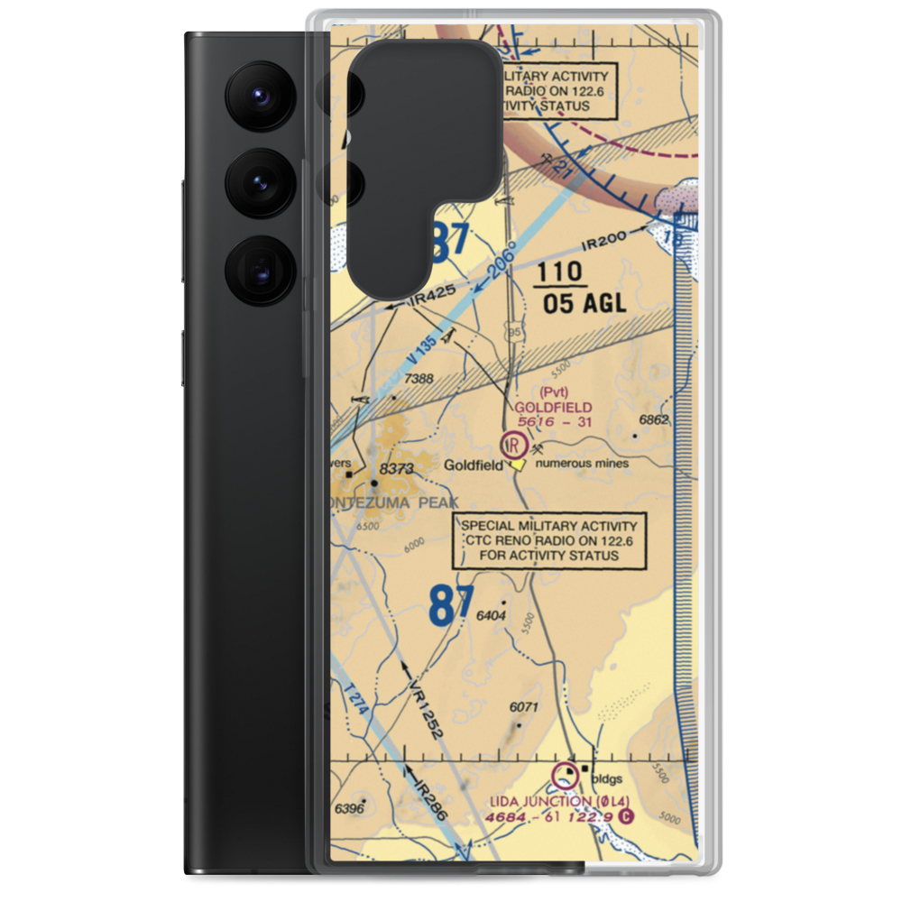 Goldfield Airport (NV50) VFR Sectional Samsung Case Samsung Galaxy S22 Ultra model shown