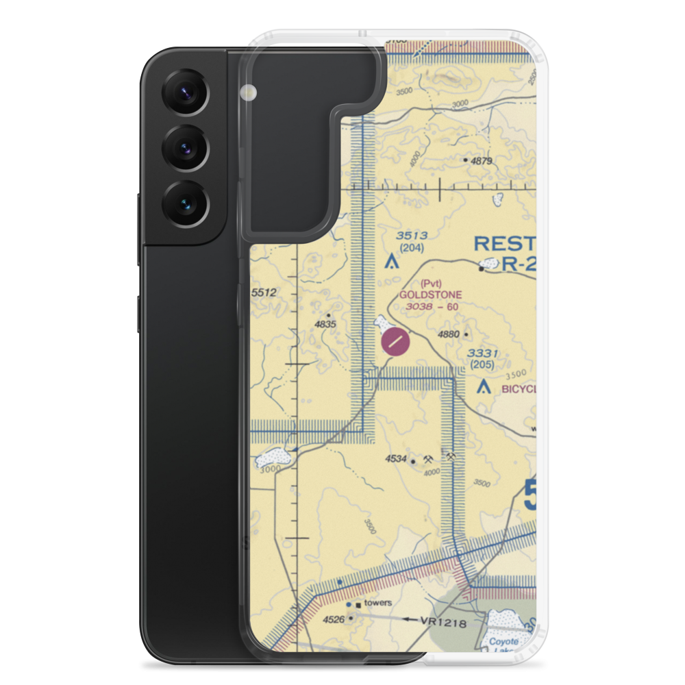 Goldstone /Gts/ Airport (00CA) VFR Sectional Samsung Case Samsung Galaxy S22 Plus model shown